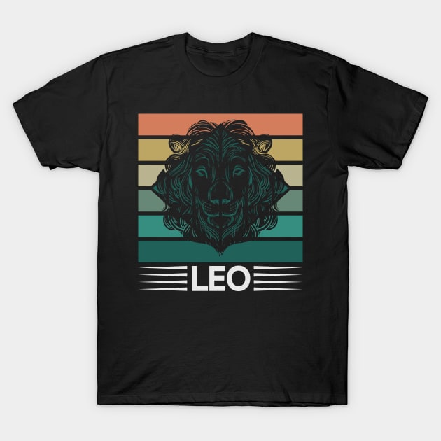 Zodiac Retro Leo T-Shirt by Dojaja